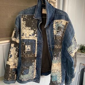 Free People Patchwork Denim Jacket XS